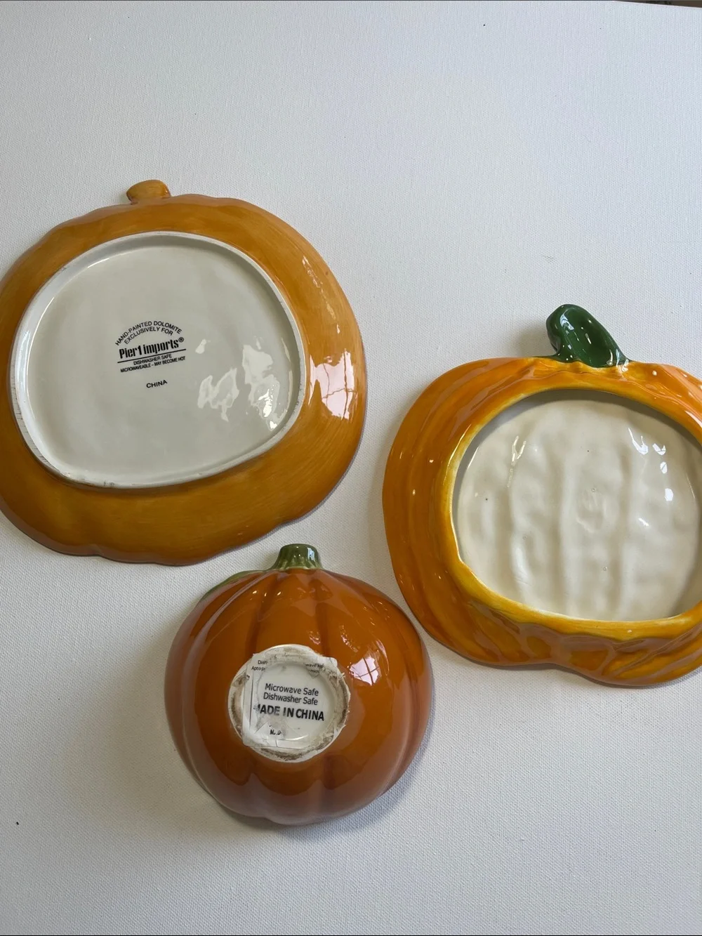 Decorative Ceramic Pumpkin Plate - Orange